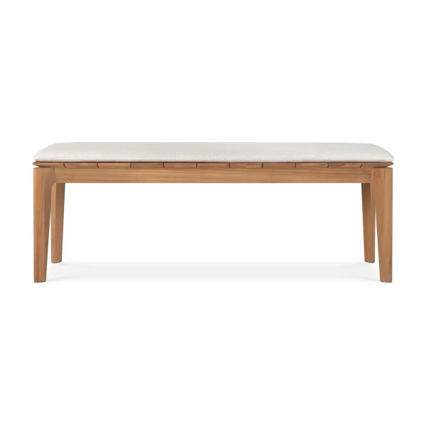 10381_Bok outdoor bench 137 - teak - Off White fabric - front1_cut_WEB