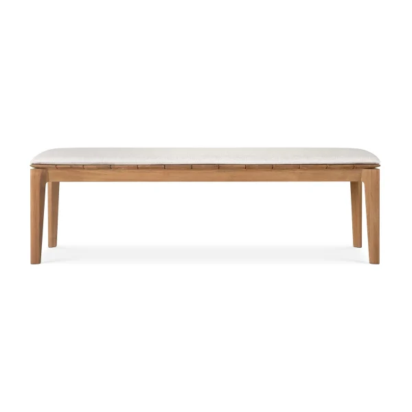 10386_Bok outdoor bench 162 - teak - Off White fabric - front1_cut_WEB