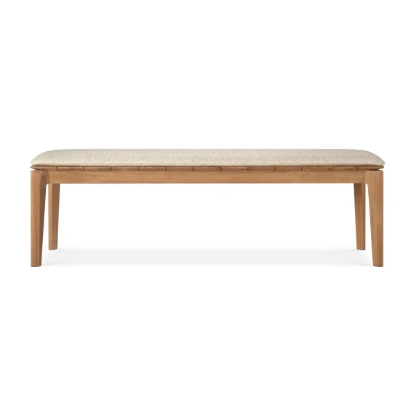 10388_Bok outdoor bench 162 - teak - Natural fabric - front1_cut_WEB