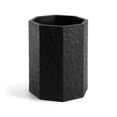 29773 Chopped paper basket – varnished mahogany - black front cut_WEB